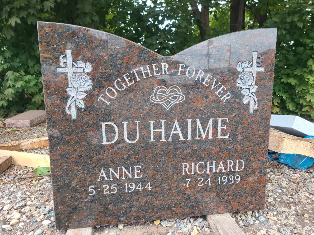 Granite Slant Headstone hand-carved by Slant Headstone Guide in NJ — image 2